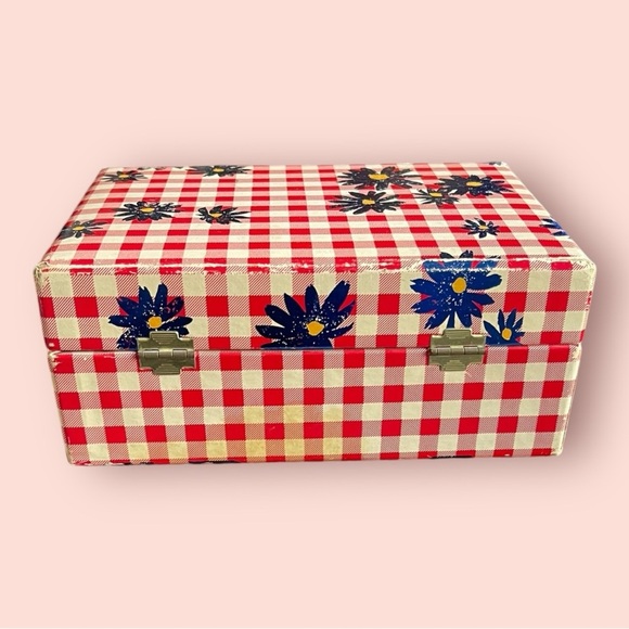 Vintage Hippie Flower Power Decorative Paper Cardboard Jewelry Box Chest - Picture 2 of 4